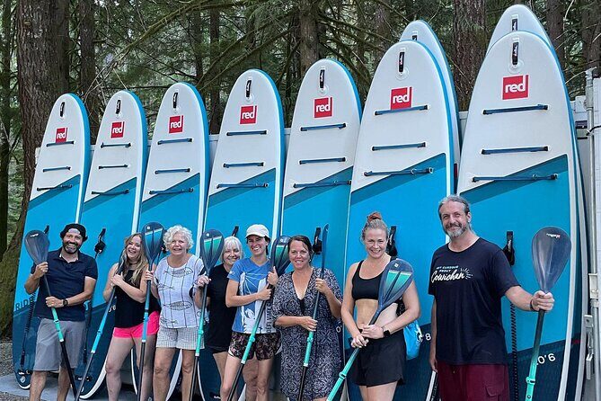 1.5 hour guided SUP tour on the pristine waters of Cowichan Lake - Lakeside facility option and camping-friendly planning