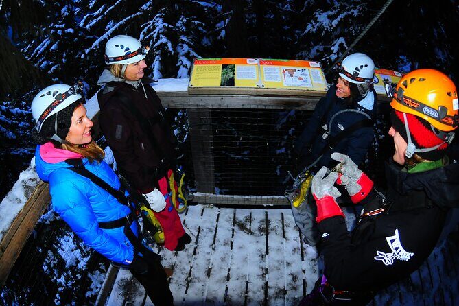 2 Hour Late Afternoon Winter Zipline Adventure - The 4 ziplines at dusk and dark, with lights to guide you