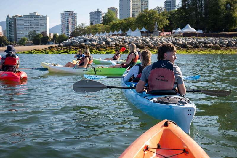 3 Hour Kayak in Vancouver with Coffee on the Beach - Setting out from Granville Island on sit-on-top or sea kayaks
