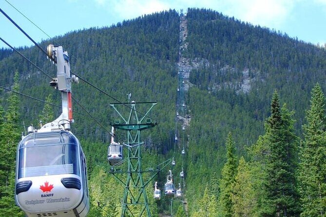 Banff/Canmore:Gondola,Hot Water Spring,Bow Fall,Iconic Lakes Tour - Riding the Banff Gondola to Sulphur Mountain (the view set-up)