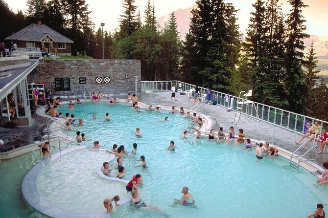 Banff: Gondola, Hot Spring and Three Lakes Tour - Upper Hot Springs: soaking with mountain views