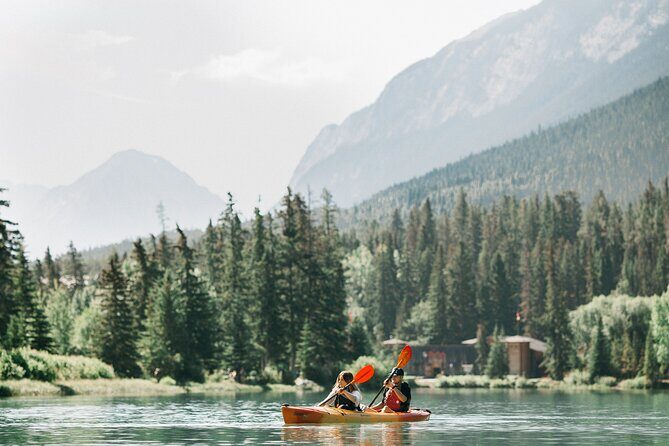 Banff National Park- Double Kayak Experience - Bow River paddle: turquoise water, wildlife sightings, and big-mountain views