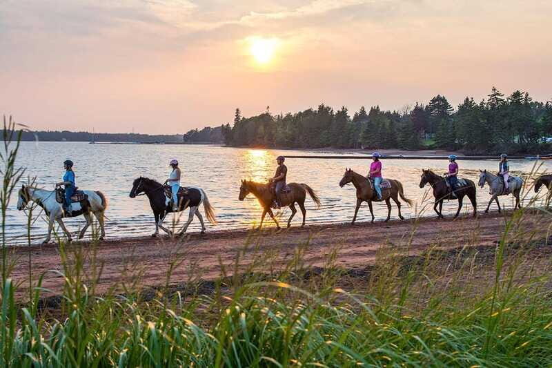Brudenell: Family-Friendly Horse Ride goes on the Beach - Riding onto the beach: the calm thrill of PEI coastal scenery