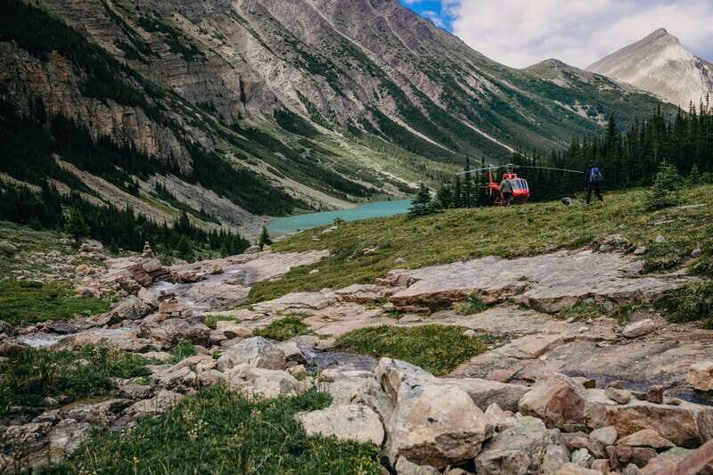 Canadian Rockies: Private Helicopter Tour and Hike for Two - The landing: Cline River and Waterfalls Creek, then Twin Falls