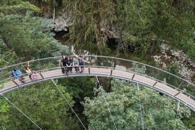 Capilano Suspension Bridge Canyon Lights & 4 Top highlights - Lynn Canyon Park: rainforest steps and a real canyon crossing