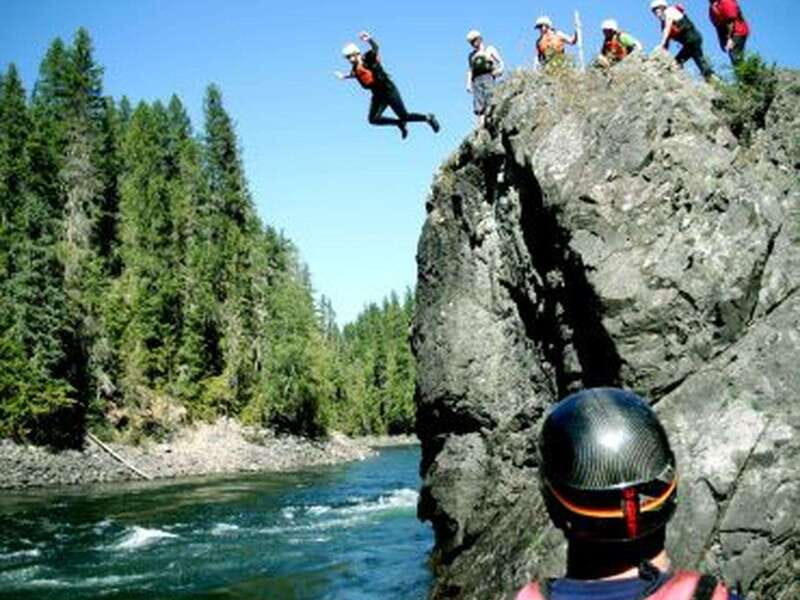 Clearwater BC Rafting with time for a waterfall Tour - Ancient lava cliffs and volcanic canyon scenery