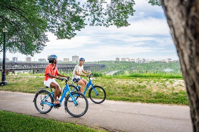 Edmonton's #1 Food Bike Tour: The Best Local Food Tour on E-Bikes - The ride itself: River Valley, Legislature Building, and North Saskatchewan River views