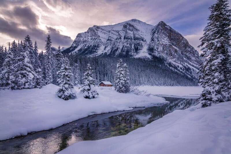 From Banff: Winter Wonderland; Lake Louise & Johnston Canyon - Lake Louise ice skating: the iconic view, done with real breathing room