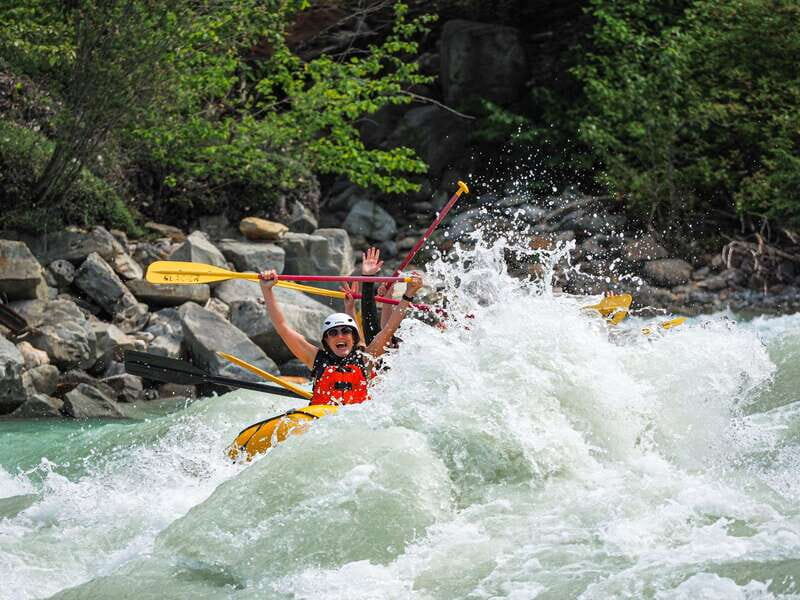Golden, BC: Kicking Horse River Whitewater Raft Experience - Entering the run: calm upper canyon, swim time, and quick orientation