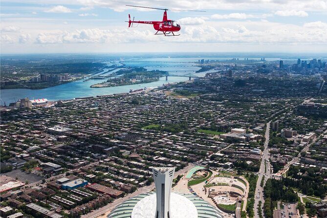 Helicopter Tour Over Montreal - Your flight route over Montreal: from Olympic Stadium to Boucherville Islands
