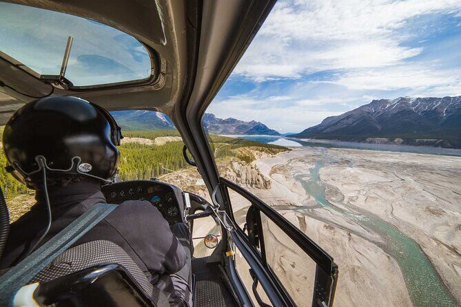 Helicopter Tour over the Canadian Rockies - The oxidized orange mountain: ferric iron from the sky