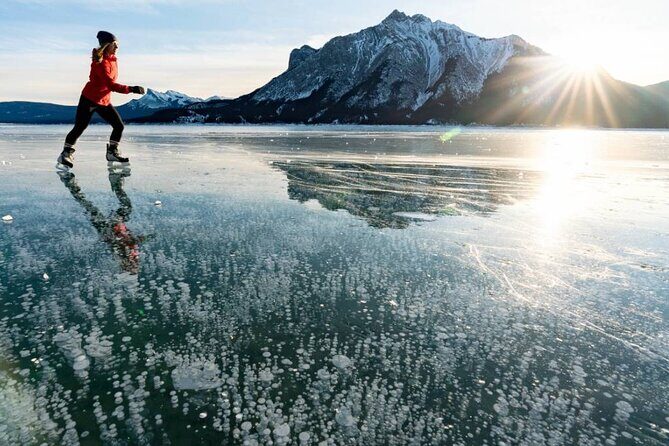 Icefields Parkway and Ice Bubbles of Abraham Lake Adventure - Crampons, Poles, and Cold-Weather Confidence