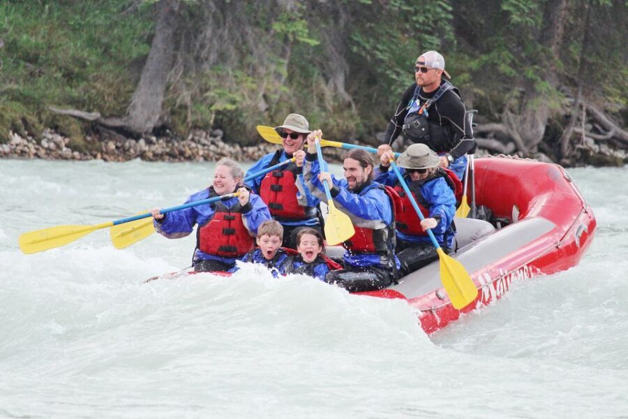 Jasper National Park Family Friendly Rafting Adventure - Safety briefing and paddle practice before the rapids