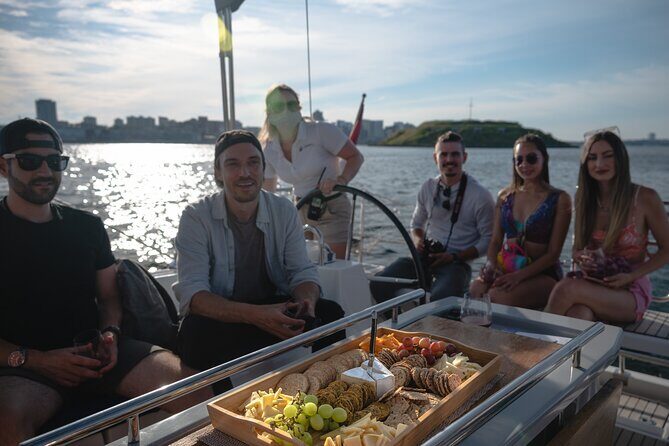 JFarwell Private Yacht Wine & Cheese Sunset Sail - Lower Water St to the first golden lights: the sail setup that matters