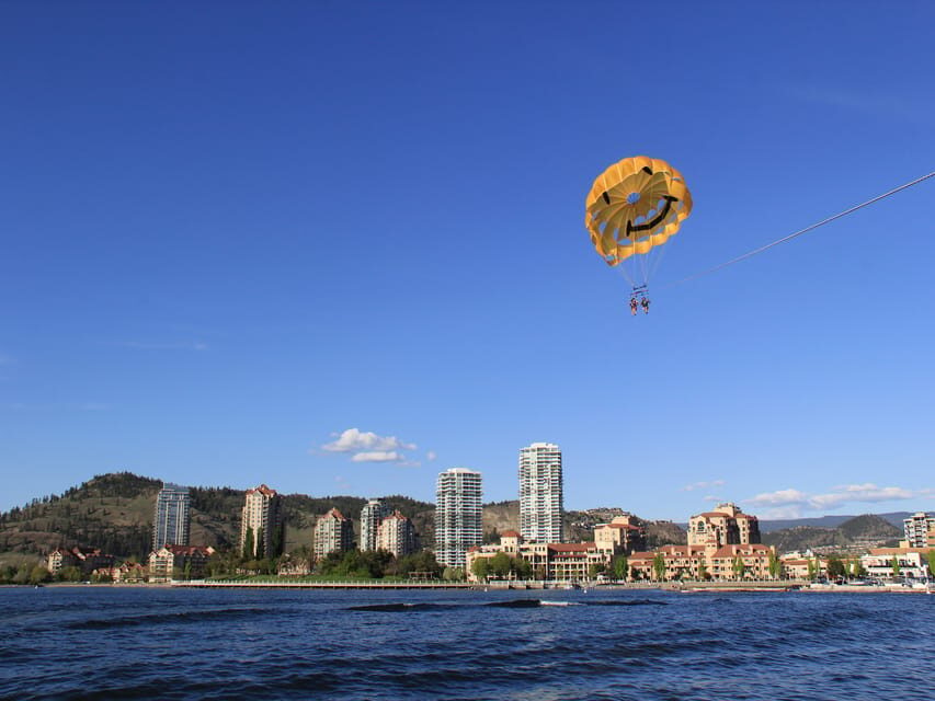 Kelowna: Okanagan Lake Parasailing - The Landing: Splash Dip or Request to Stay Dry
