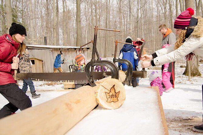 Maple Syrup Tour on the Sugar Bush Trek - Re-imagined Native and Pioneer camps: history you can walk through