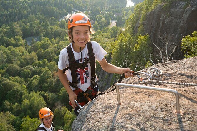 Mont-Catherine Ziplines and Via Ferrata - Rock-wall initiation: learning the feel before you climb