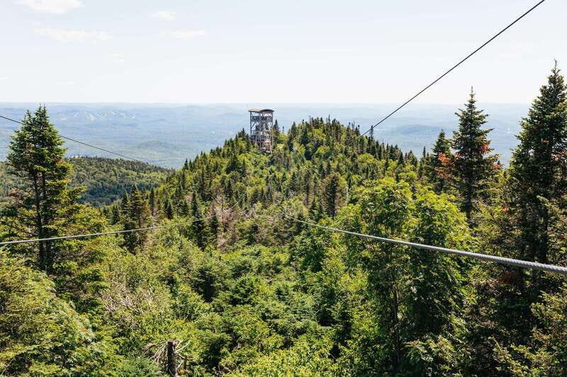 Mont Tremblant: Summit Zip-Lining Tour with 5 Zip Lines - Riding back toward the village: another view, still with a rush