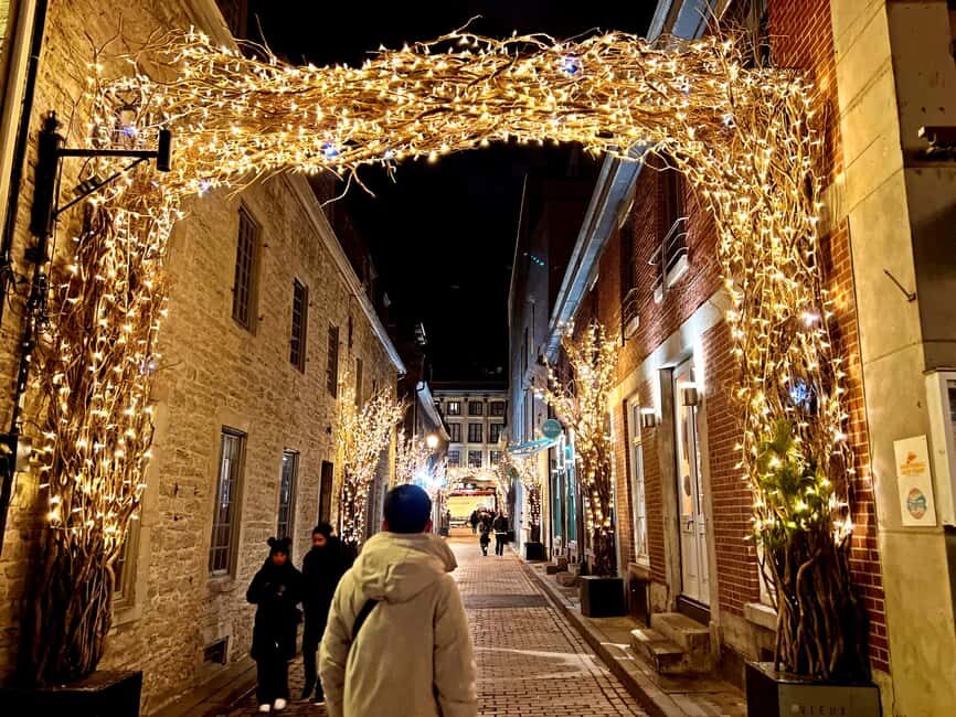 Montreal: Christmas Lights Private Walking Tour - The Old Port finish: Saint Paul Street and the Saint Lawrence River