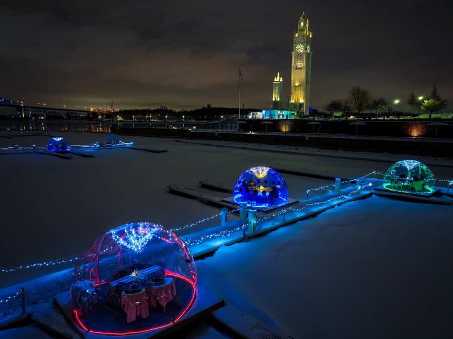 Montreal: Dome Dinning in Old Port of Montreal - The winter menu setup: 4, 5, or 6 courses, plus drinks