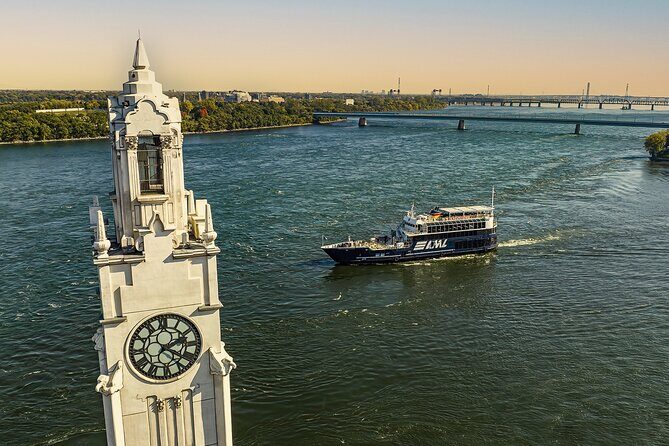 Montreal: Evening cruise with DJ - Old Port by Night: Clock Tower Views From the River