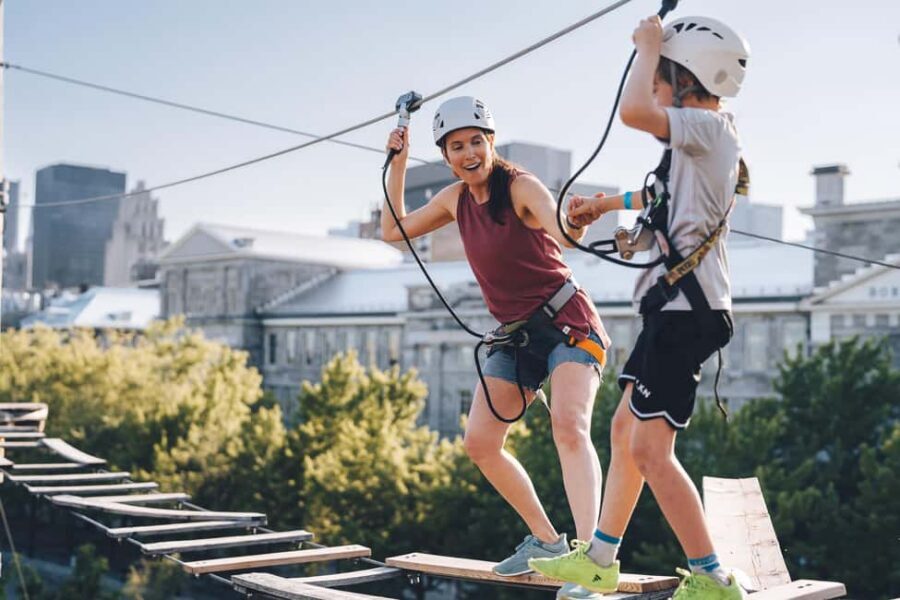 Montreal: Voiles En Voiles Aerial Park Admission Ticket - Safety rules that matter: harnesses, helmets, lockers, and no phones