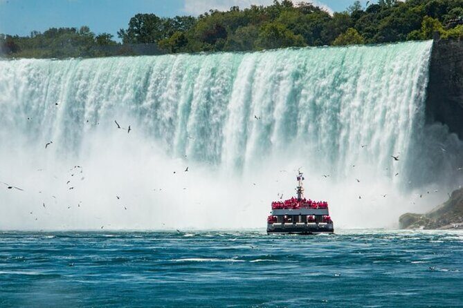 Niagara Falls Day Tour Includes Boat Cruise, Winery Stop & Lunch - Hornblower Boat Tour in Summer (and Journey Behind the Falls in Winter)