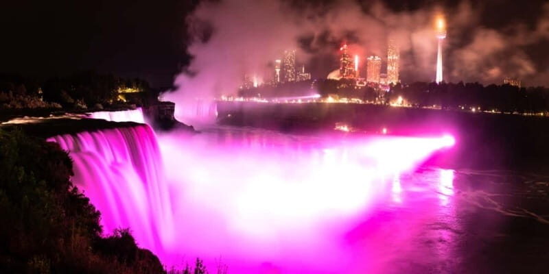 Niagara Falls: Guided Night Tour w/ Dinner & Hotel Transfer - Old Scow, International Control Dam, and Upper Rapids on the way