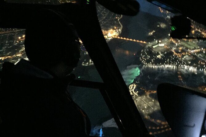 Niagara Helicopters Winter Lights at Night Tour - Bridal Veil Falls and the Falls area Canada plus NY glow