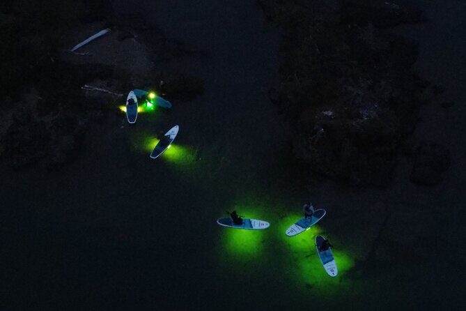 Paddle Out at Dusk for Glow Night Cruise in Gordon Bay - What the RGB Glow Lights Look Like on Cowichan Lake