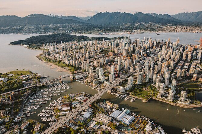 Pre/Post Cruise Helicopter Vancouver City Tour with Hotel Pickup - Stop 3: Lions Gate Bridge flyover, including the Guinness-family origin