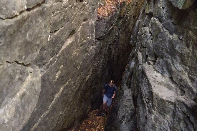 Private Nottawasaga Bluffs Caves Hiking Tour,Collingwood/Creemore - Best Caves, Freedom Rock, and the Tomb With Aphorisms