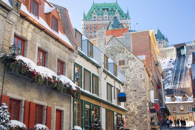 Quebec City Scenic Walking Tour with 1 Funicular Ride - Moment Spa Le Château Frontenac area: the 1893 hotel sightline