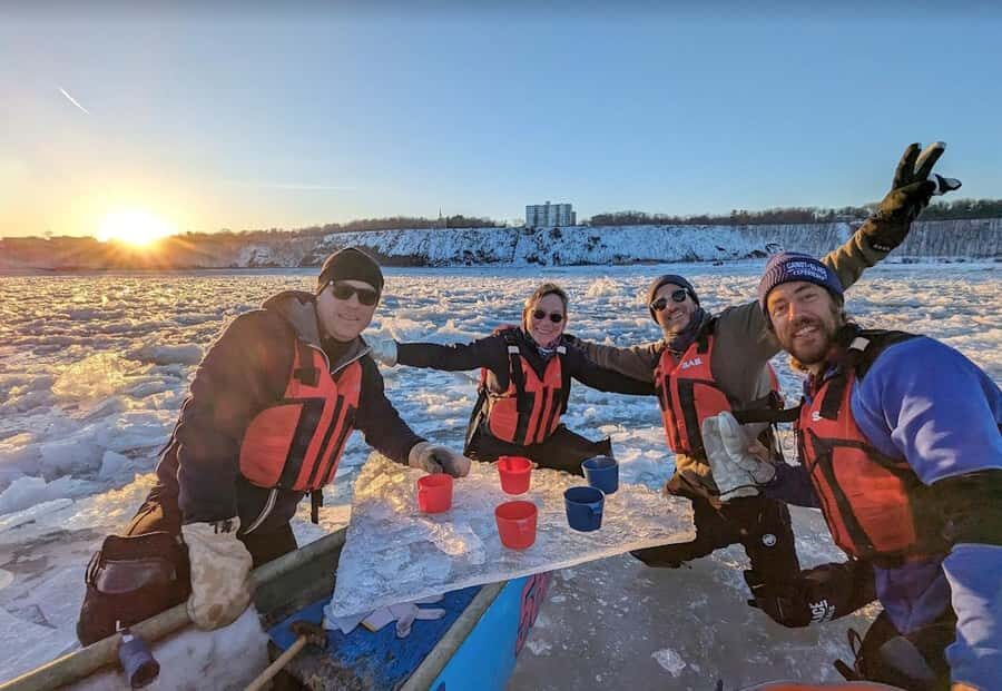 Quebec City: Sunset Ice Canoe Experience with Sauna - Fitting Up: Boots, Neoprene Socks, Crampons, and Mittens
