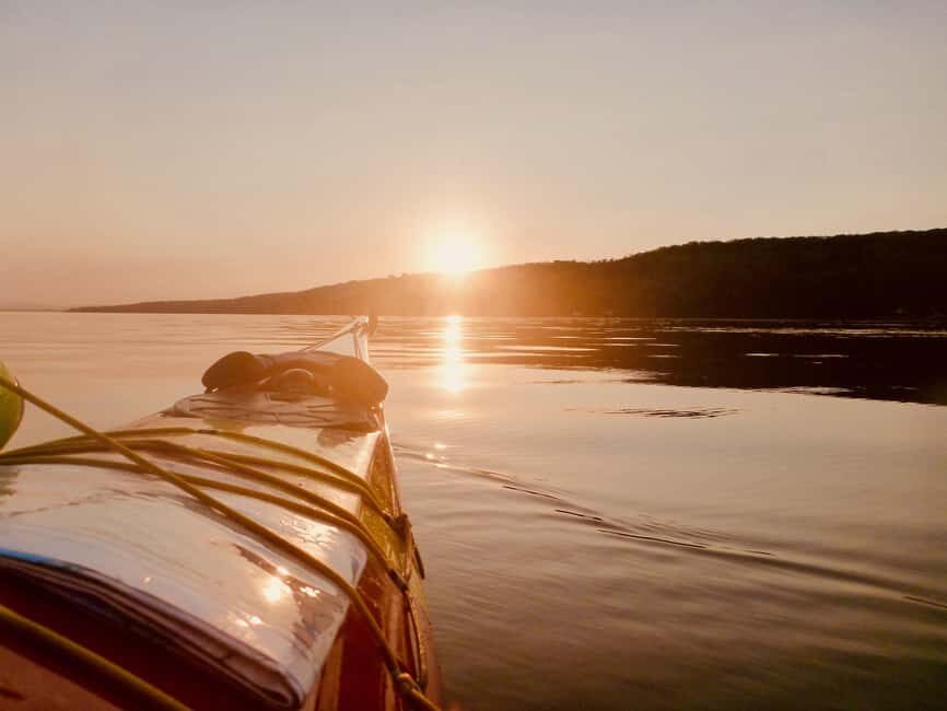 Quebec City Sunset Sea-Kayaking Tour with Mapple Wine - The on-water Port wine break (and double-check the wording)