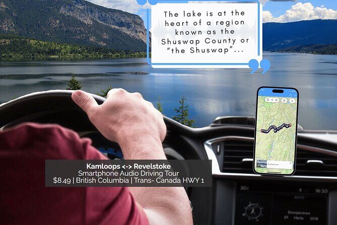 Smartphone Audio Driving Tour between Kamloops & Revelstoke - The basics: how the audio driving tour works in your car