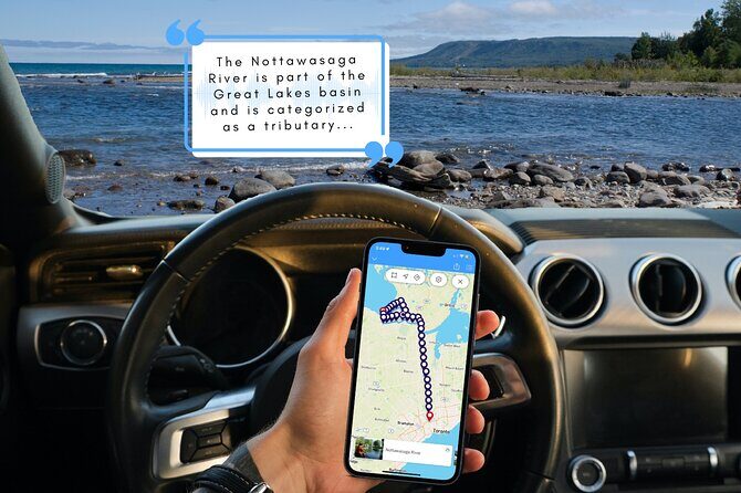 Smartphone Audio Driving Tour between Wasaga Beach and Toronto - Price and value: $6.72 per group for a route with real payoffs