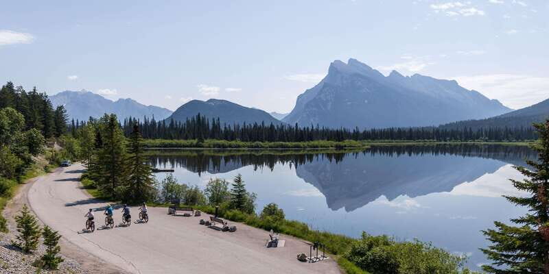 The Local Banff Explorer - E-Bike Tour - The core route: Vermilion Lakes, Bow River, Bow Falls, and Banff Springs