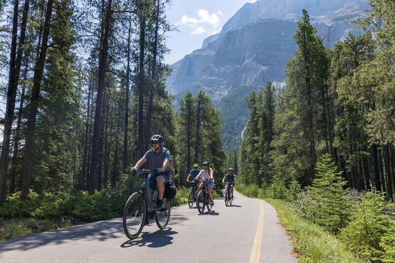 The Local Banff Explorer - E-Bike Tour - Getting rolling at the Banff Train Station
