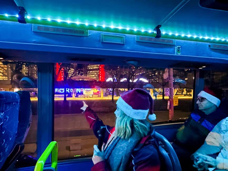 Toronto: Festive Lights Bus Tour - Getting On Board: Sankofa Square Meeting Point and Upper-Deck Seats