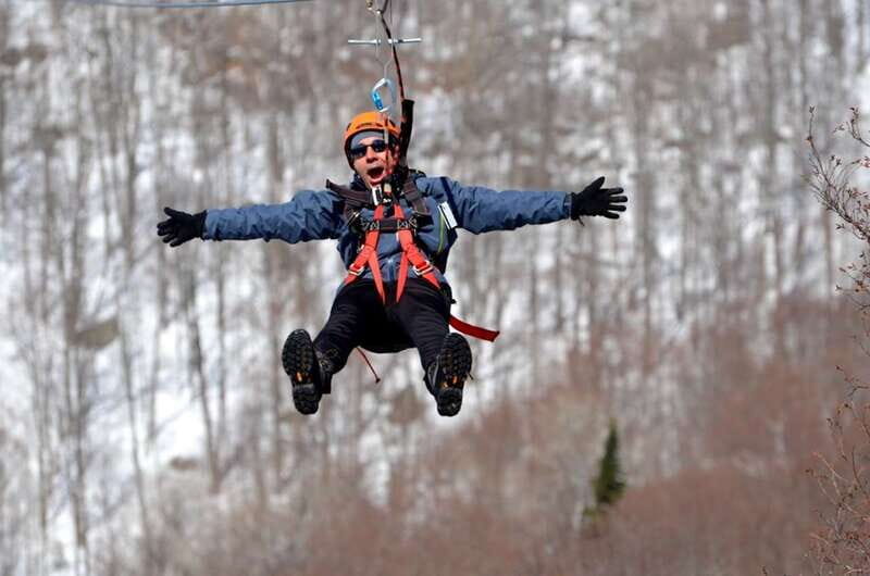 Tyroparc: Mega Ziplines and Hiking in the Laurentians - Strapped In and Flying 100 Meters Over Mont Catherine