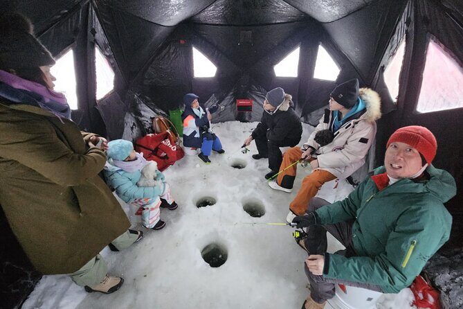 Ultimate Ice Fishing with Lunch - Snowshoes or hot-water mist: how the 3.5 hours end strong