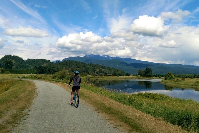 Vancouver Biking and Hiking Tour including Lunch - Pitt Meadows cycling on the Trans Canada Trail: flat riding with real views
