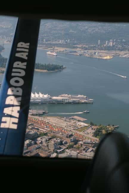 Victoria: Extended Scenic Panorama Seaplane Tour - Coming back low over the coast: Esquimalt Dock Yards and the harbour approach