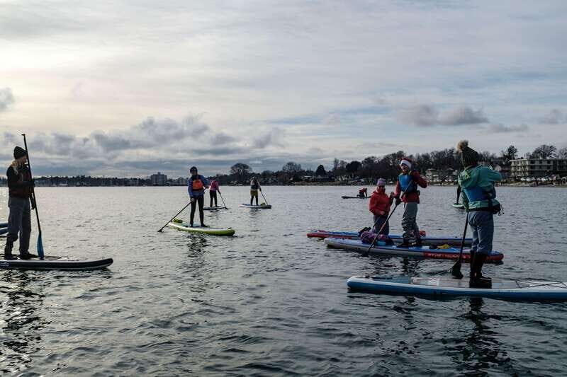 Victoria: Marine Wildlife Guided SUP Adventure - Oak Bay photo stop and the main 85-minute paddle window