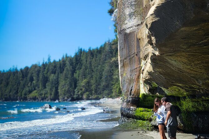 West Coast Wildlife Rainforest Waterfall and Beaches - Sandcut Beach: the double waterfall plus tide pools at low tide