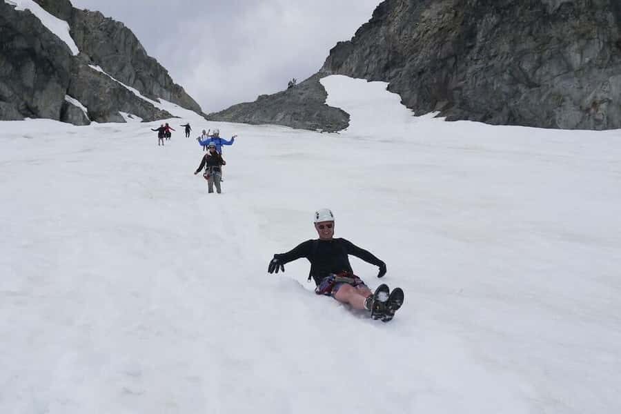 Whistler: Guided Glacier Glissading and Hiking Tour - The actual on-ice action: hike first, then controlled sliding