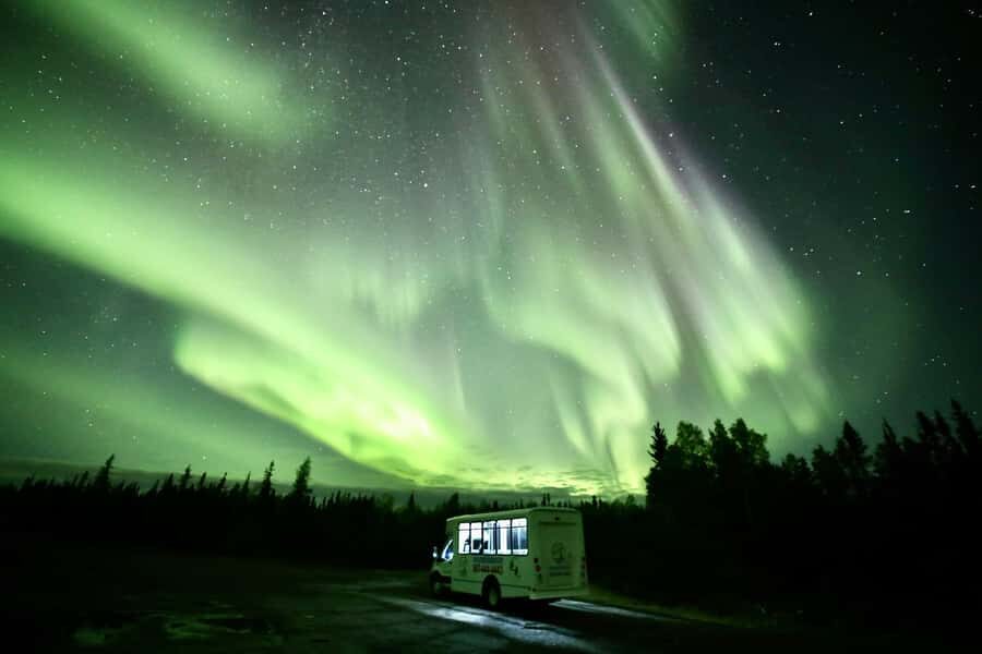 Yellowknife: Northern Lights Chasing Tour by Bus - Stop 3: shorter, focused sky time after another guided stop